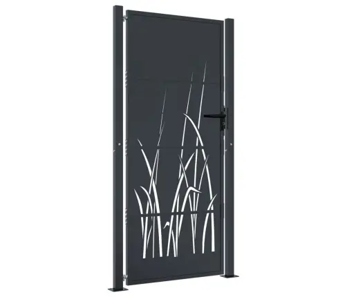 Dārza Vārti, Antracītpelēki, 105X205 Cm, Tērauds, Zāles Dizains Vidaxl