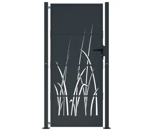 Dārza Vārti, Antracītpelēki, 105X205 Cm, Tērauds, Zāles Dizains Vidaxl