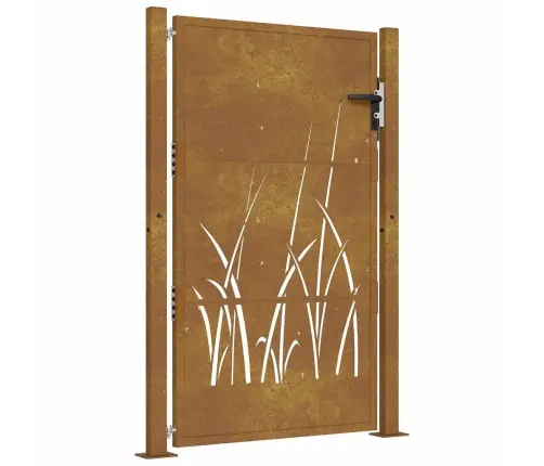 Dārza Vārti, 105X130 Cm, Tērauds Ar Rūsas Efektu, Zāles Dizains Vidaxl