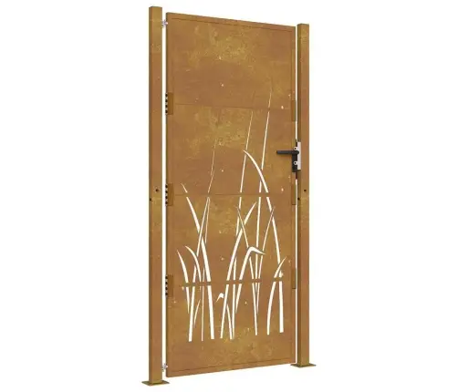 Dārza Vārti, 105X180 Cm, Tērauds Ar Rūsas Efektu, Zāles Dizains Vidaxl