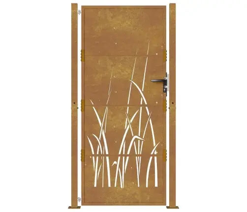 Dārza Vārti, 105X180 Cm, Tērauds Ar Rūsas Efektu, Zāles Dizains Vidaxl