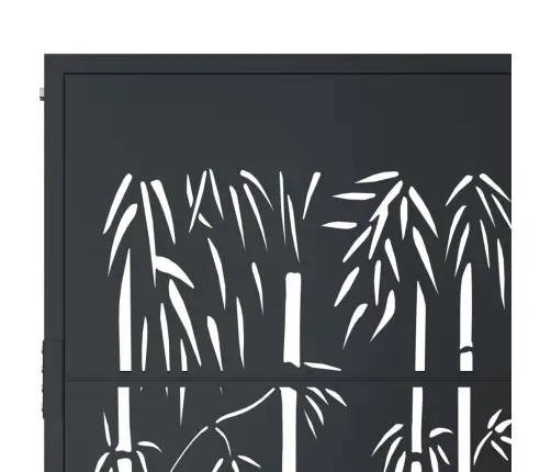 Dārza Vārti, Pelēki, 105X105 Cm, Tērauds, Bambusa Dizains Vidaxl