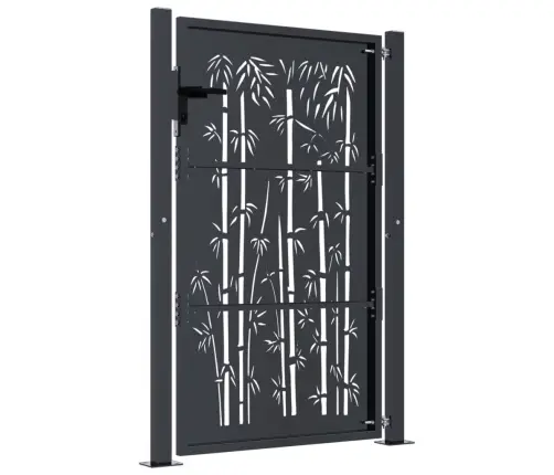 Sodo Vartai, Antracito Spalvos, 100X150 cm Plienas, Bambuko Dizainas