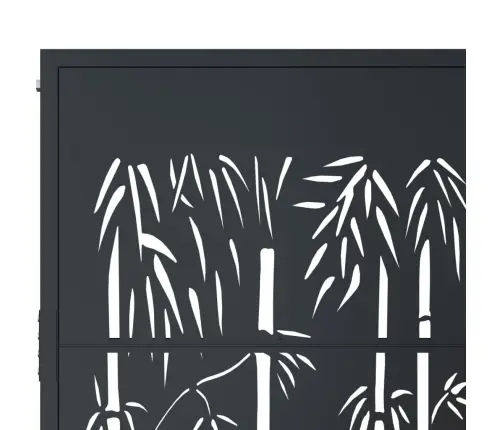 Dārza Vārti, Pelēki, 105X205 Cm, Tērauds, Bambusa Dizains Vidaxl