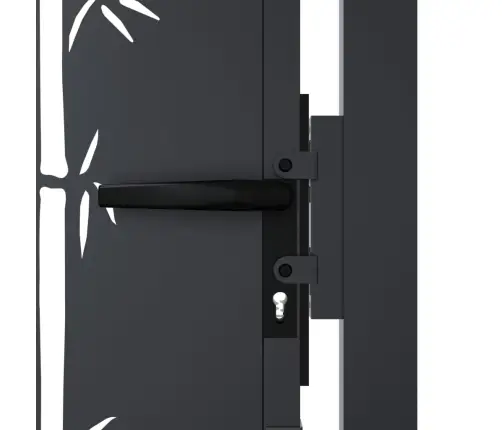 Dārza Vārti, Pelēki, 105X205 Cm, Tērauds, Bambusa Dizains Vidaxl