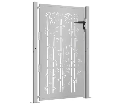 Dārza Vārti, 105X130 Cm, Tērauds, Rūsas Efekts, Bambusa Dizains Vidaxl