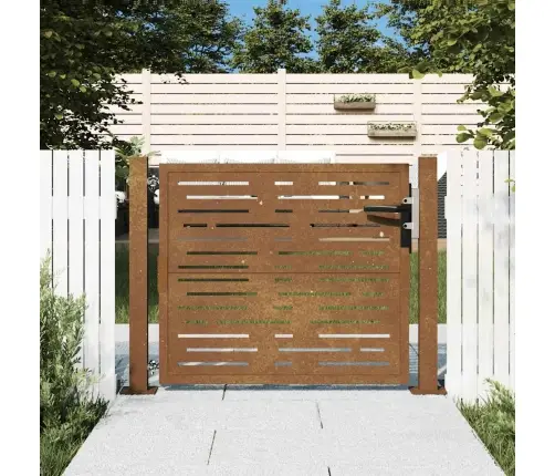 Sodo Vartai, 100X75 cm Corten Plienas, Kvadratinis Dizainas
