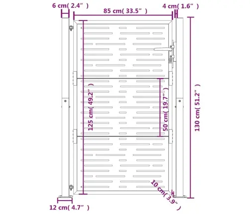 Dārza Vārti, 105X130 Cm, Tērauds Ar Rūsas Efektu Vidaxl