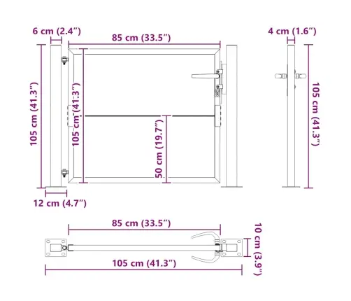 Sodo Vartai, 105X105 cm Corten Plienas