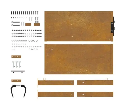 Sodo Vartai, 105X105 cm Corten Plienas