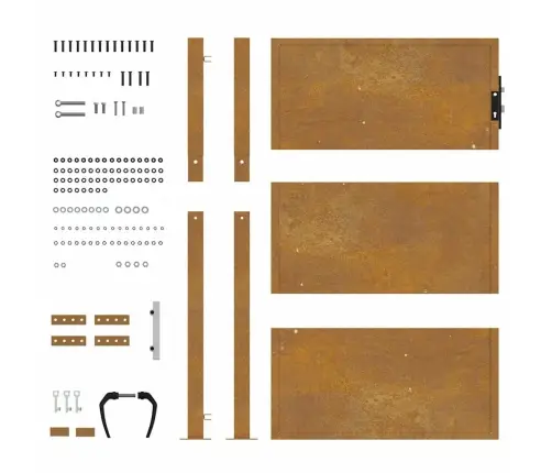 Aiavärav 105 X 155 Cm Corten Terasest