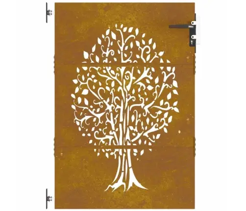 Sodo Vartai, 85X125cm Corten Plienas, Medžio Dizaino