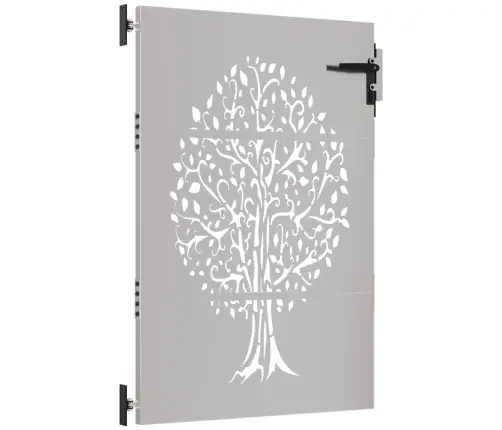 Sodo Vartai, 85X125cm Corten Plienas, Medžio Dizaino