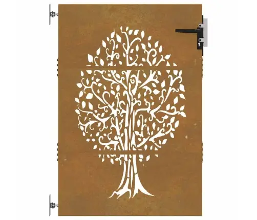 Dārza Vārti, 85X150 Cm, Tērauds Ar Rūsas Efektu, Koka Dizains Vidaxl