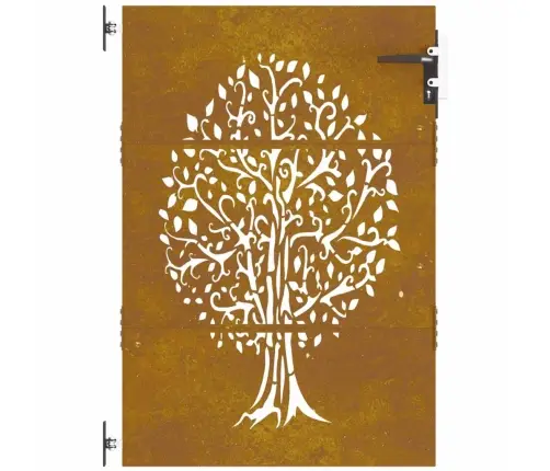 Dārza Vārti, 85X150 Cm, Tērauds Ar Rūsas Efektu, Koka Dizains Vidaxl