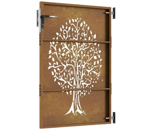 Dārza Vārti, 85X150 Cm, Tērauds Ar Rūsas Efektu, Koka Dizains Vidaxl