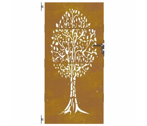 Dārza Vārti, 85X200 Cm, Tērauds Ar Rūsas Efektu, Koka Dizains Vidaxl