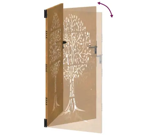 Dārza Vārti, 85X200 Cm, Tērauds Ar Rūsas Efektu, Koka Dizains Vidaxl