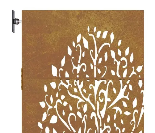 Dārza Vārti, 85X200 Cm, Tērauds Ar Rūsas Efektu, Koka Dizains Vidaxl