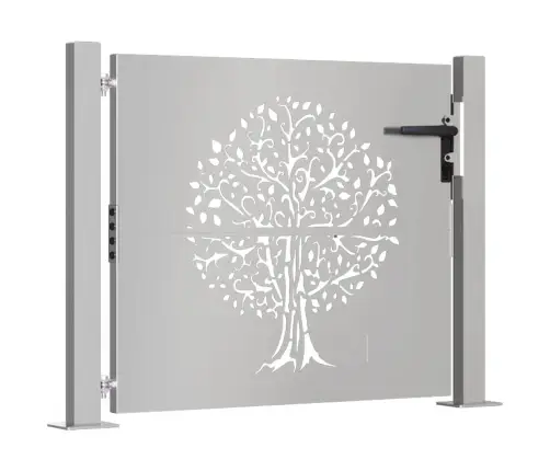 Sodo Vartai, 100X75 cm Corten Plienas, Medžio Raštas