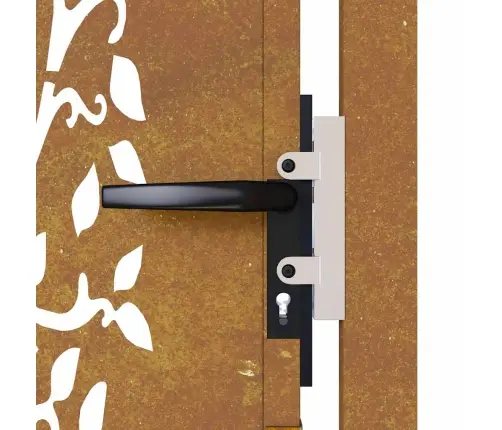 Sodo Vartai, 100X75 cm Corten Plienas, Medžio Raštas