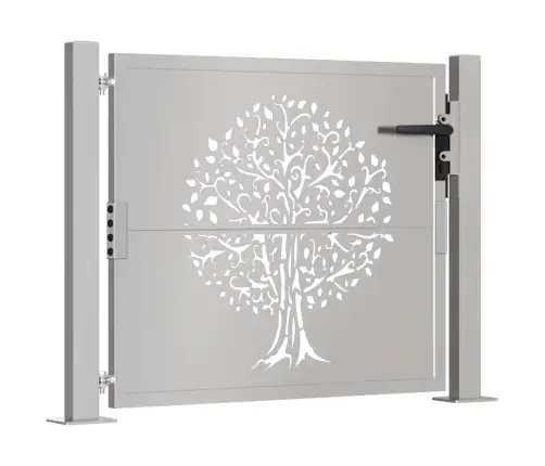 Dārza Vārti, 105X130 Cm, Tērauds Ar Rūsas Efektu, Koka Dizains Vidaxl