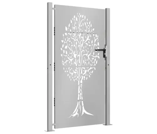 Dārza Vārti, 105X205 Cm, Tērauds Ar Rūsas Efektu, Koka Dizains Vidaxl