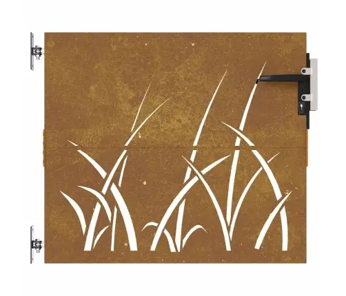 Dārza Vārti, 85X100 Cm, Tērauds Ar Rūsas Efektu, Zāles Dizains Vidaxl