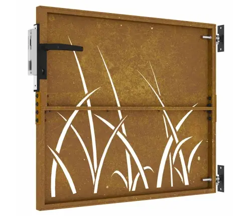 Dārza Vārti, 85X100 Cm, Tērauds Ar Rūsas Efektu, Zāles Dizains Vidaxl