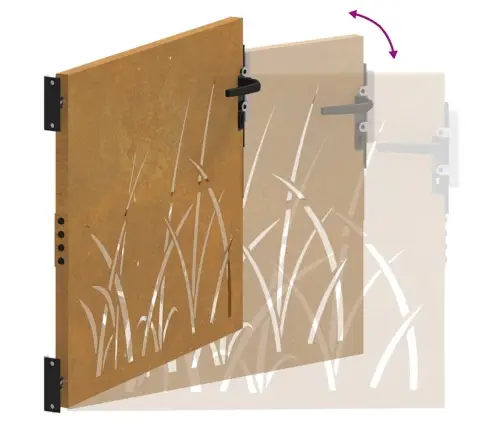 Dārza Vārti, 85X100 Cm, Tērauds Ar Rūsas Efektu, Zāles Dizains Vidaxl