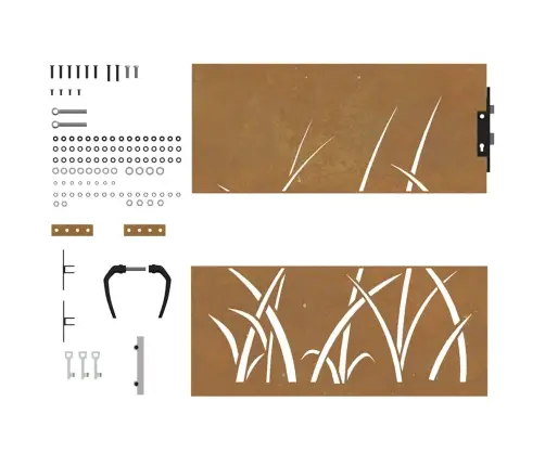 Dārza Vārti, 85X100 Cm, Tērauds Ar Rūsas Efektu, Zāles Dizains Vidaxl