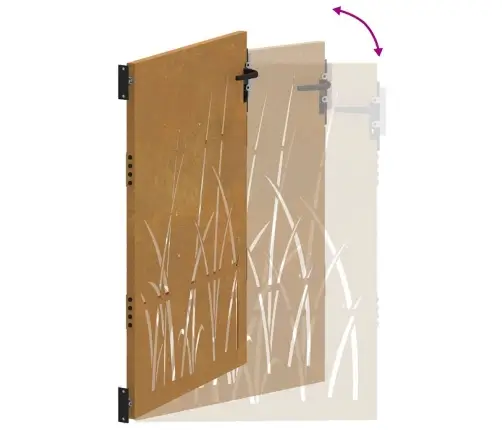 Aiavärav 85 X 125 Cm Corten Terasest Murukujundusega