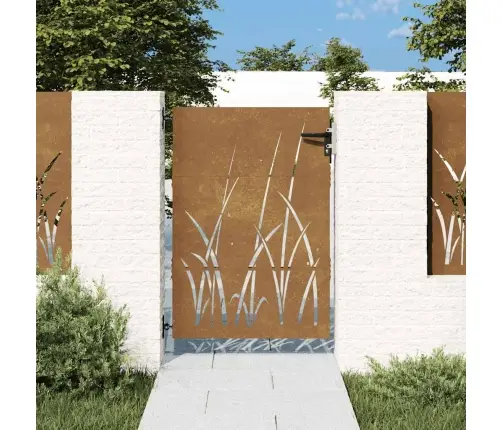 Aiavärav 85 X 125 Cm Corten Terasest Murukujundusega