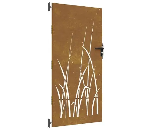Dārza Vārti, 85X200 Cm, Tērauds Ar Rūsas Efektu, Zāles Dizains Vidaxl