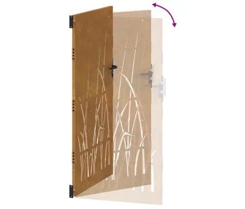 Dārza Vārti, 85X200 Cm, Tērauds Ar Rūsas Efektu, Zāles Dizains Vidaxl