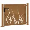 Sodo Vartai, 100X100 cm Corten Plienas, Žolės Raštas