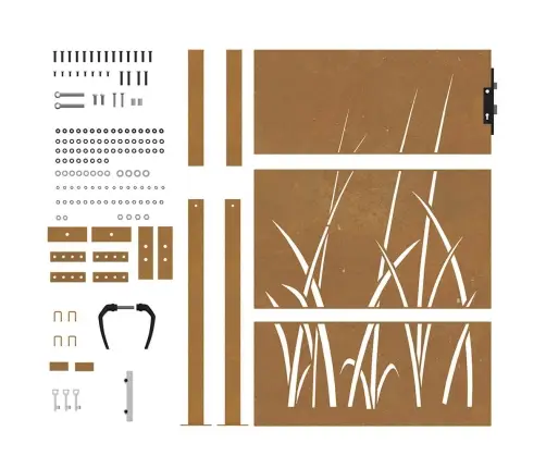 Aiavärav 100 X 150 Cm Corten Terasest Murukujundusega