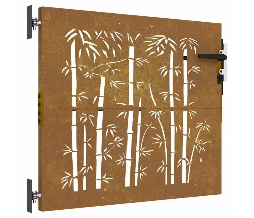 Aiavärav 85 X 75 Cm Corten Terasest Bambusdisainiga