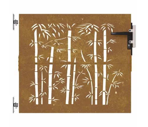 Aiavärav 85 X 75 Cm Corten Terasest Bambusdisainiga