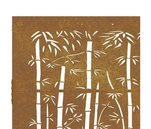 Aiavärav 85 X 75 Cm Corten Terasest Bambusdisainiga