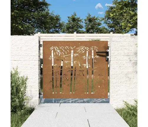 Aiavärav 85 X 75 Cm Corten Terasest Bambusdisainiga