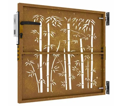 Dārza Vārti, 85X100 Cm, Tērauds, Rūsas Efekts, Bambusa Dizains Vidaxl