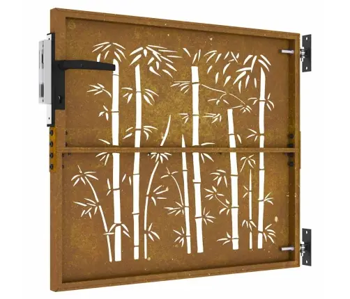 Dārza Vārti, 85X100 Cm, Tērauds, Rūsas Efekts, Bambusa Dizains Vidaxl