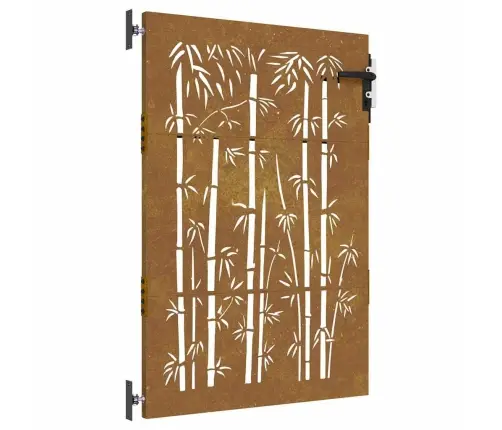 Dārza Vārti, 85X125 Cm, Tērauds, Rūsas Efekts, Bambusa Dizains Vidaxl