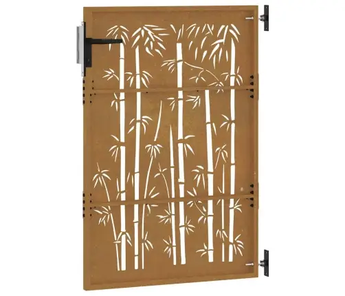 Dārza Vārti, 85X125 Cm, Tērauds, Rūsas Efekts, Bambusa Dizains Vidaxl