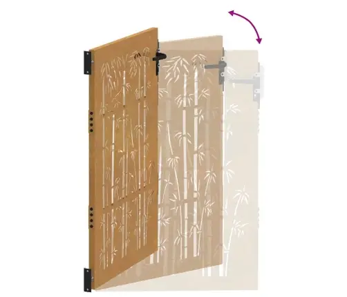 Dārza Vārti, 85X125 Cm, Tērauds, Rūsas Efekts, Bambusa Dizains Vidaxl