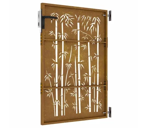 Aiavärav 85 X 150 Cm Corten Terasest Bambusdisainiga