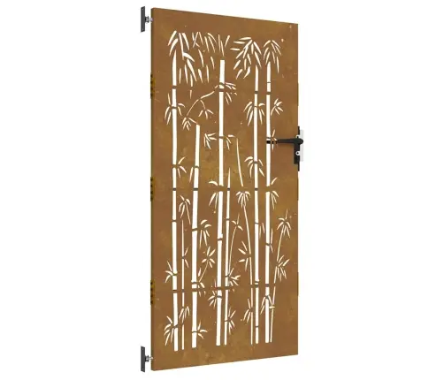 Dārza Vārti, 85X175 Cm, Tērauds, Rūsas Efekts, Bambusa Dizains Vidaxl