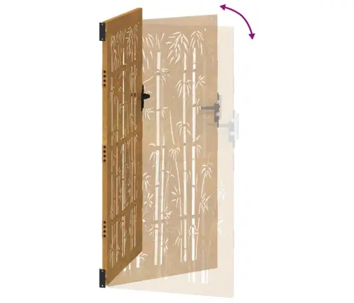 Dārza Vārti, 85X175 Cm, Tērauds, Rūsas Efekts, Bambusa Dizains Vidaxl