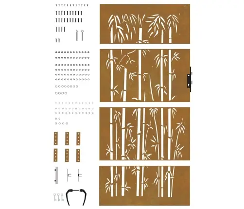 Dārza Vārti, 85X175 Cm, Tērauds, Rūsas Efekts, Bambusa Dizains Vidaxl